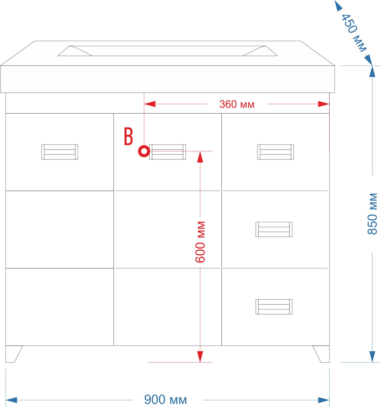 Тумба с раковиной Misty Селена 90 - 4