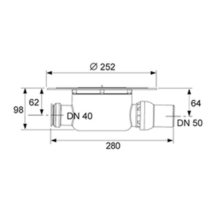 TECE трап низкий сантехнический с декоративной решеткой 