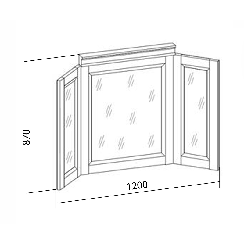 Зеркало Бриклаер Кантри 120 бежевый дуб прованс  4627125414121 - 3