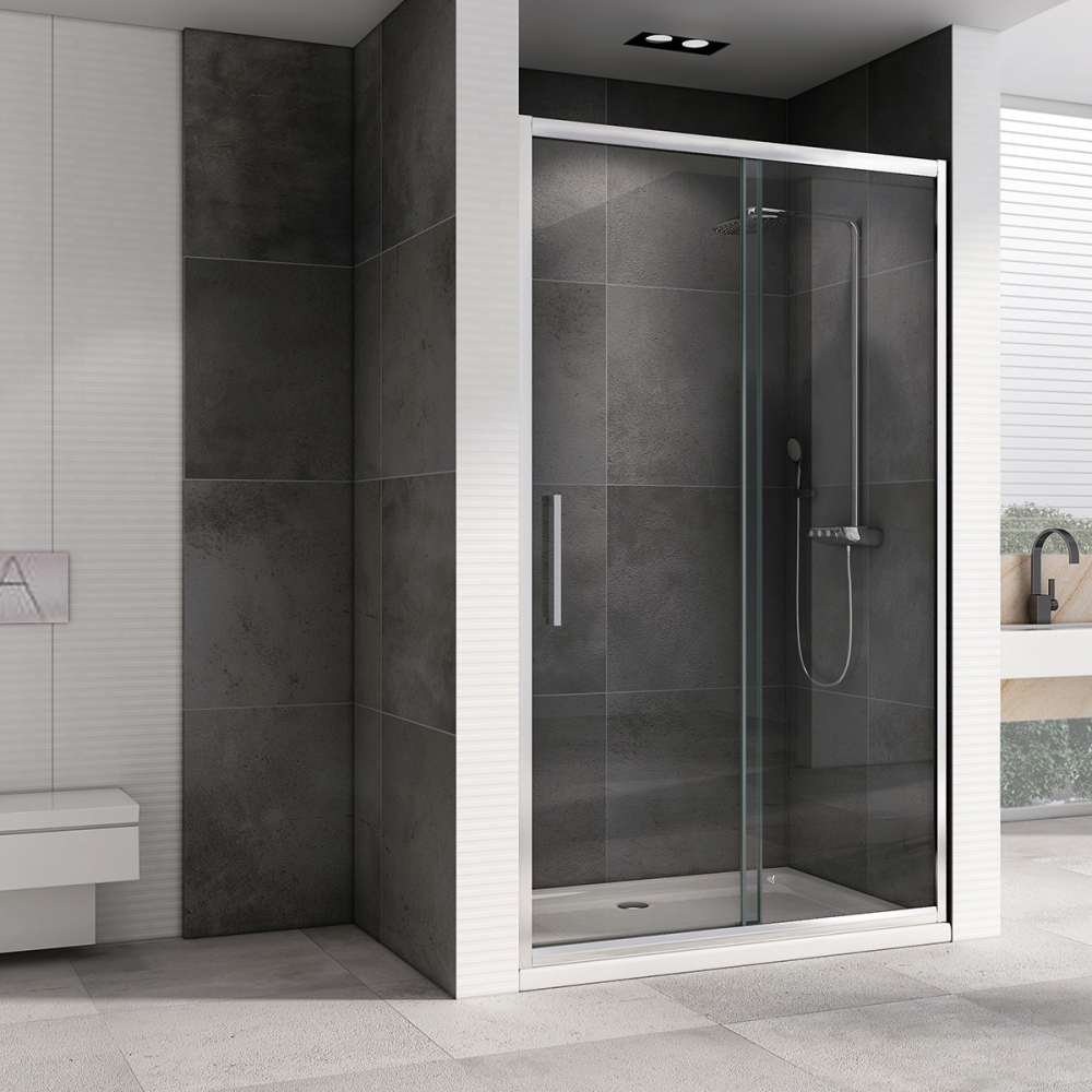 Душевая дверь ABBER Schwarzer Diamant 100 профиль хром  AG30100H - 1