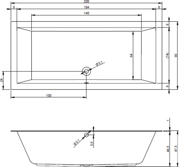 Акриловая ванна Riho Lugo 200x90 B137001005 - 2
