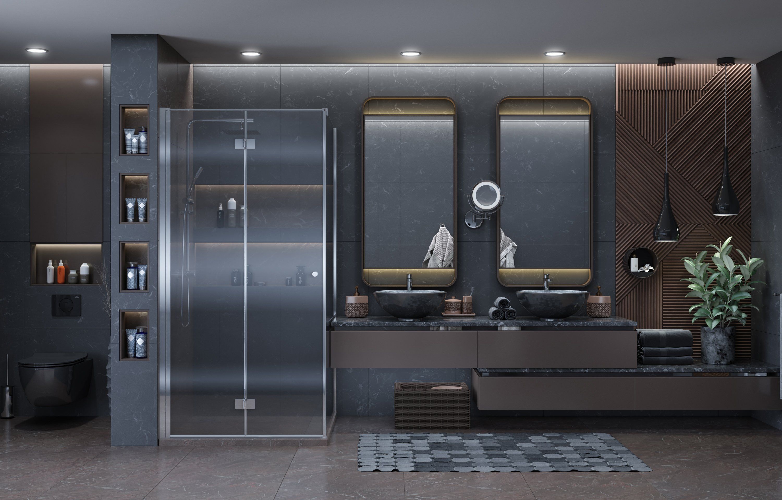 Душевой уголок Ambassador Diamond 12011105L 90х90 см - 2