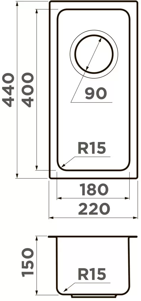 Мойка кухонная Omoikiri Tadzava нержавеющая сталь  4997112 - 1