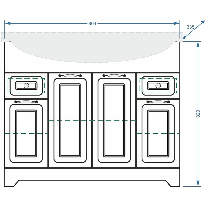 Тумба под раковину Stella Polar Кармела Эльбрус 100 белый SP-00000176 - 3