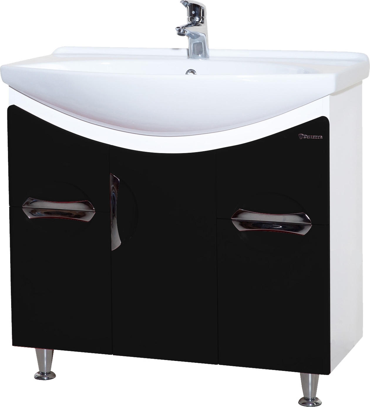 Тумба с раковиной Bellezza Лагуна 85 черная - 1