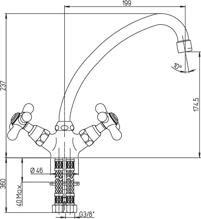 Смеситель для кухни Paini Liberty 17CR570KM - 1