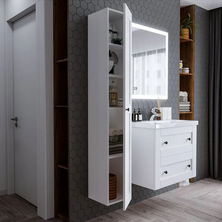 Шкаф-пенал Бриклаер Хелена 30х180 белый  4627125416392 - 2