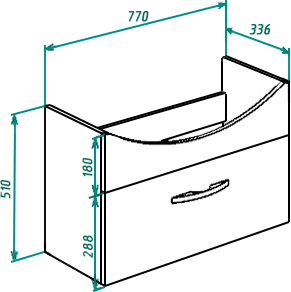 Тумба с раковиной Bellezza Анкона 80 подвесная - 3