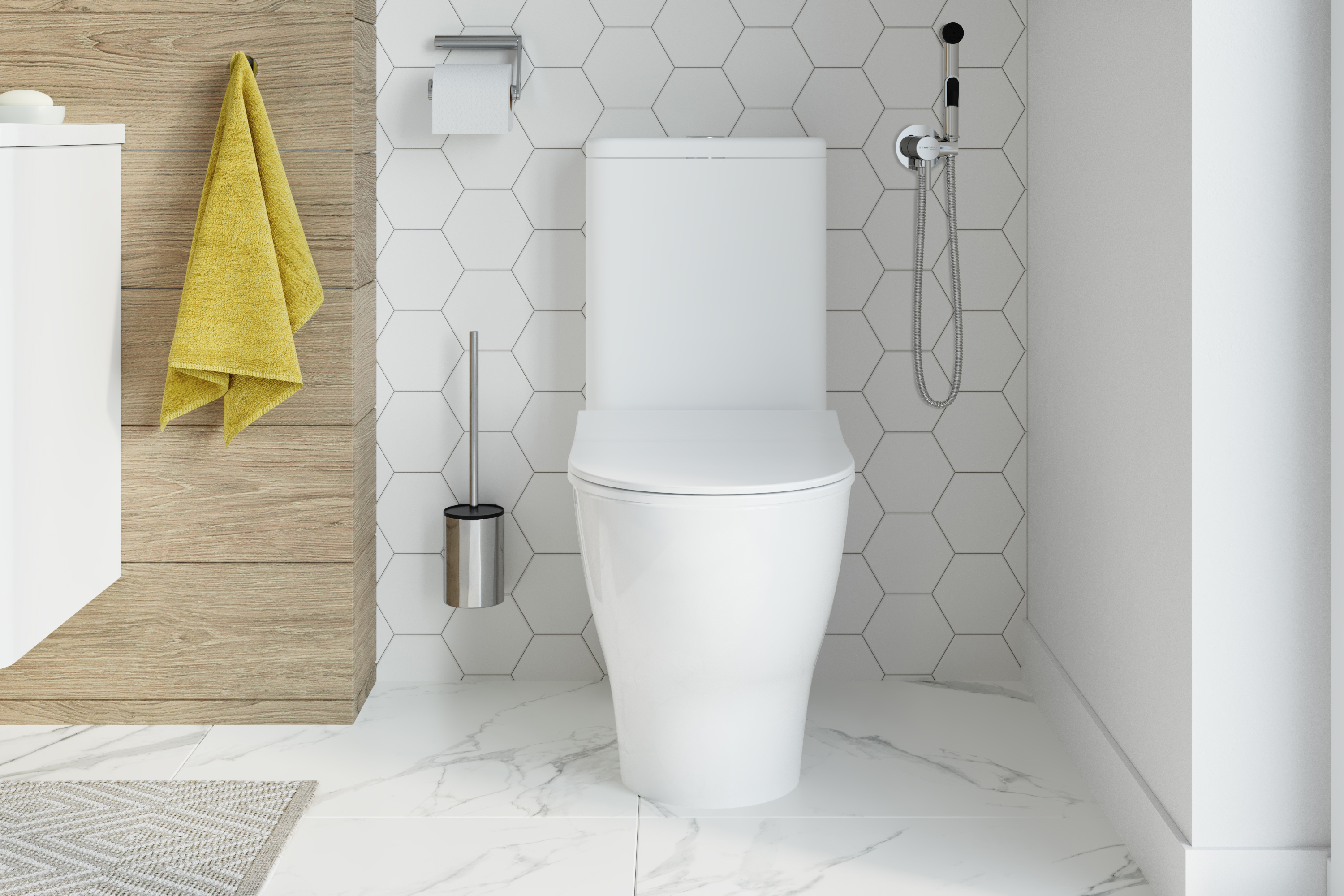 Гигиенический душ STWORKI by Damixa Хельсинки HFHS51000 со смесителем, С ВНУТРЕННЕЙ ЧАСТЬЮ, хром, встраиваемый, настенный, латунь - 2