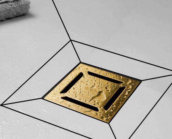 Душевой трап Berges Platz Norma 15х15 золото глянцевое 092059 - 1