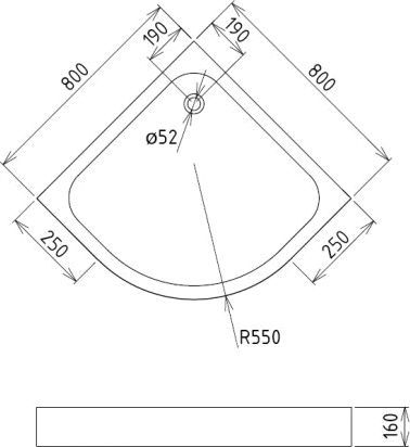 Душевой поддон Gemy  80x80 см  ST06T - 1