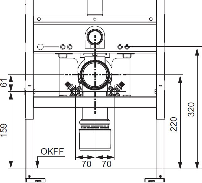 Установочный комплект для унитаза TECE One 9880046 со смывным бачком сухого монтажа Uni - 1
