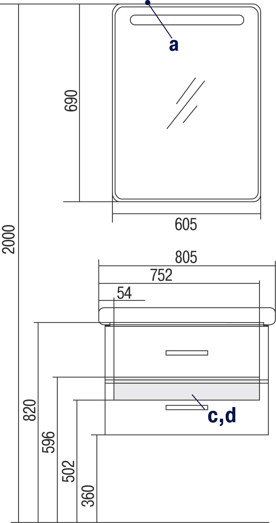 Мебель для ванной Акватон Америна 80 чёрная - 5