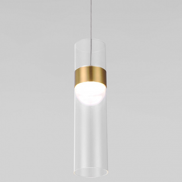 Подвесной светильник Eurosvet Lumen 50244/1 LED латунь/прозрачный - 0