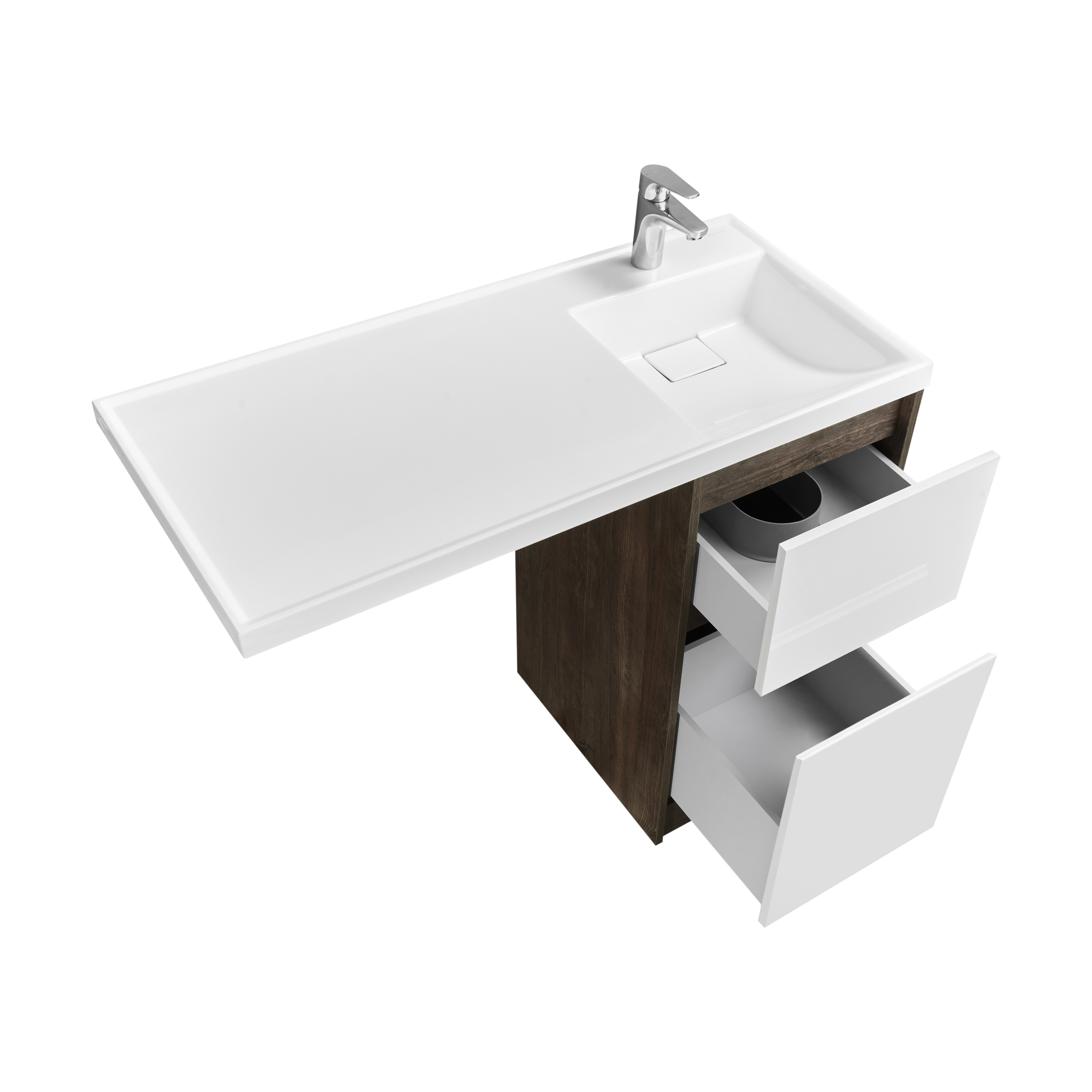 Тумба под раковину без фасада Aquaton Лондри 40 темное дерево 1A267001LHDY0 - 4