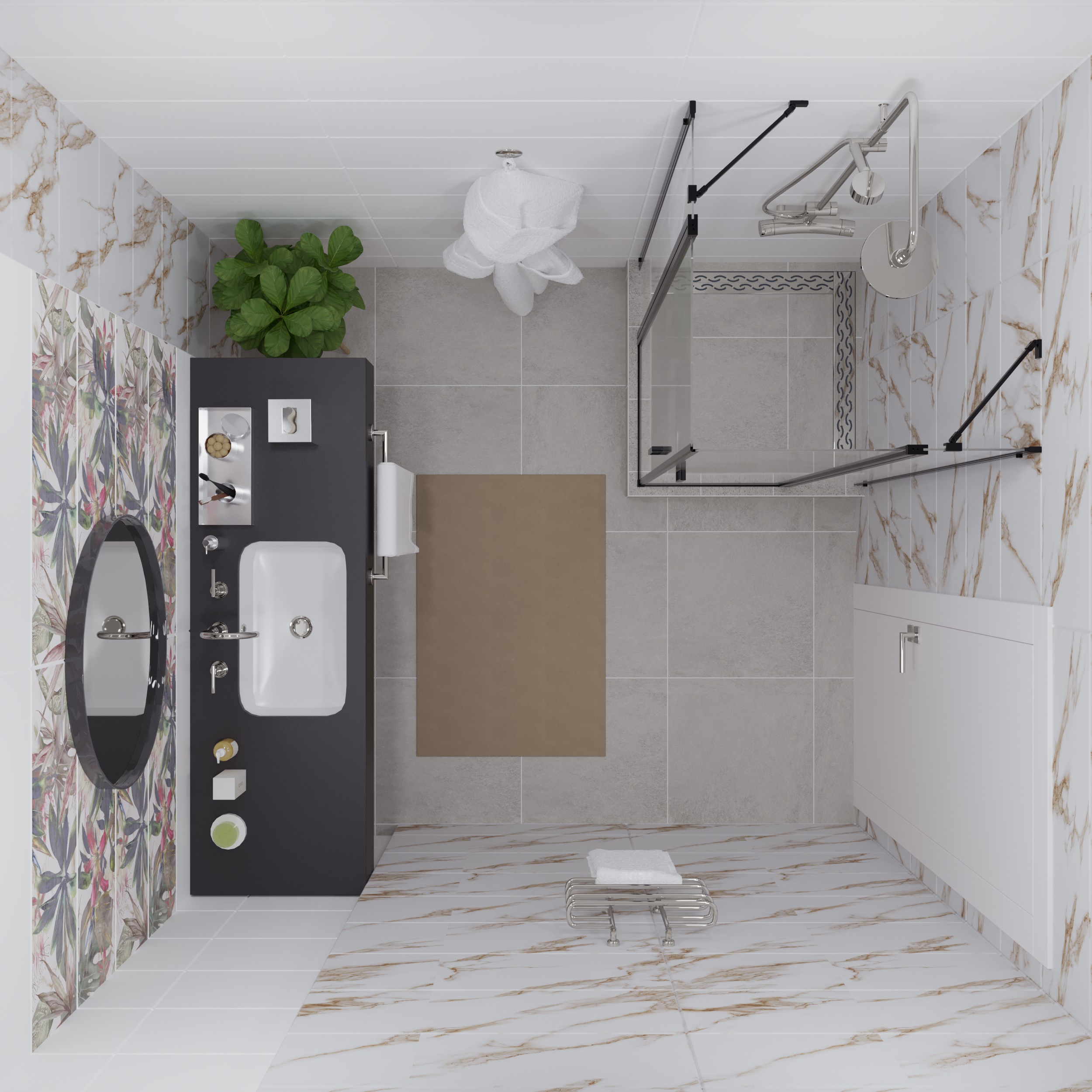 Душевой уголок DIWO Элиста 90х90 профиль черный матовый Щ0000055595 - 7