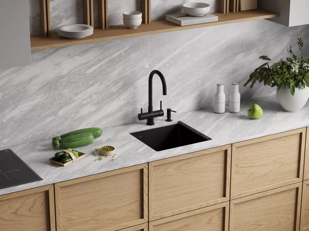 Смеситель для кухни Omoikiri Akita графит  4994354 - 1