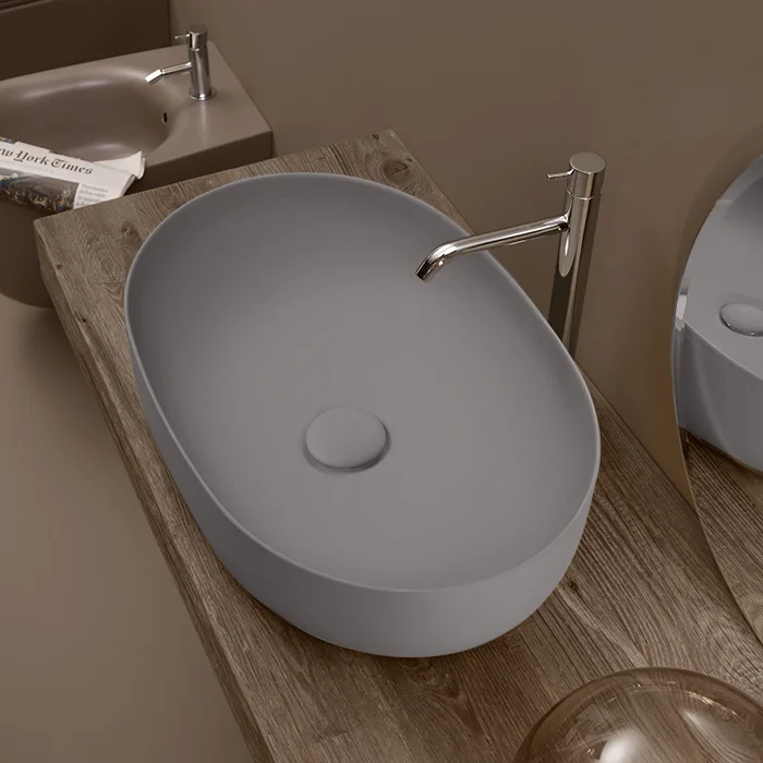 Раковина накладная Kerasan Nolita 60 серый матовый  534389 - 2