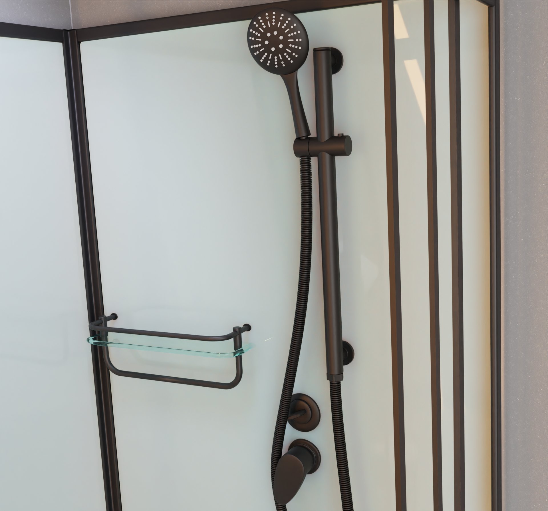 Душевая кабина Frank F420 Black низкий поддон б/к Без крыши 420040 - 1