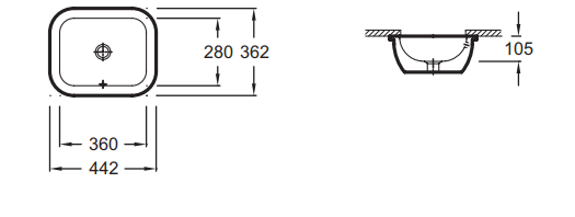 Рукомойник Jacob Delafon Vox EYC102 встраиваемый снизу EYC102-00 - 2