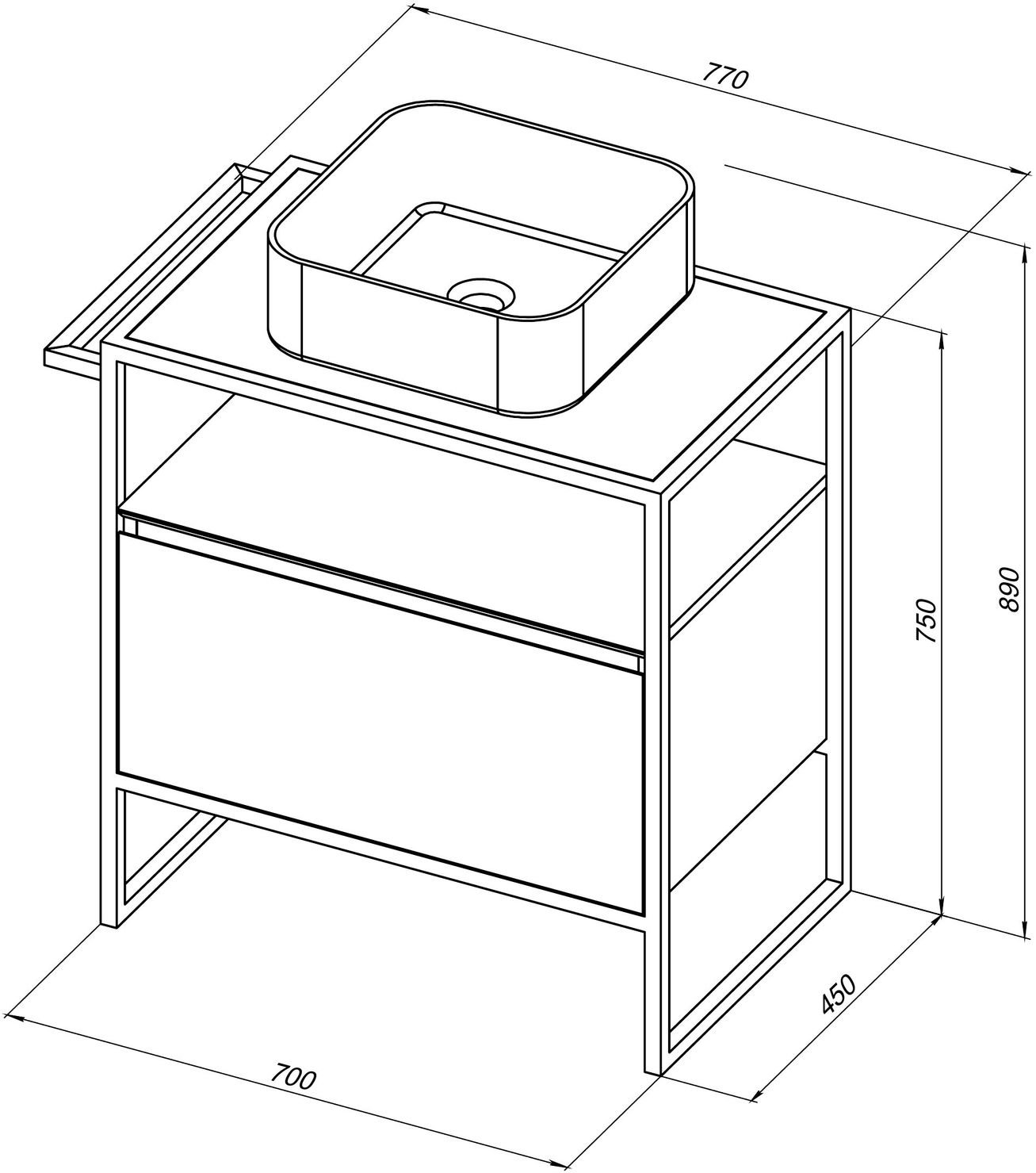 1.31001.PWM PRIORITY Тумба 70, рapyrus white matt (274291) - 1