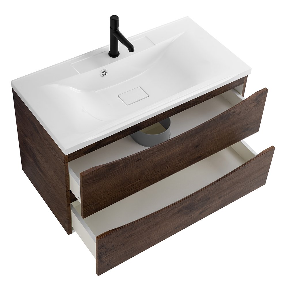 Тумба под раковину BelBagno Marino 100 темное дерево MARINO-H60-1000-2C-SO-RW-P - 4