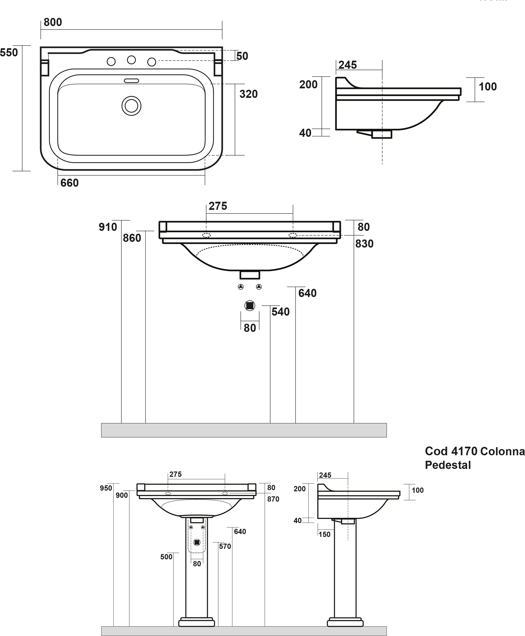 Раковина Kerasan Waldorf 4141 с 3 отверстиями 4141K1 3 - 6