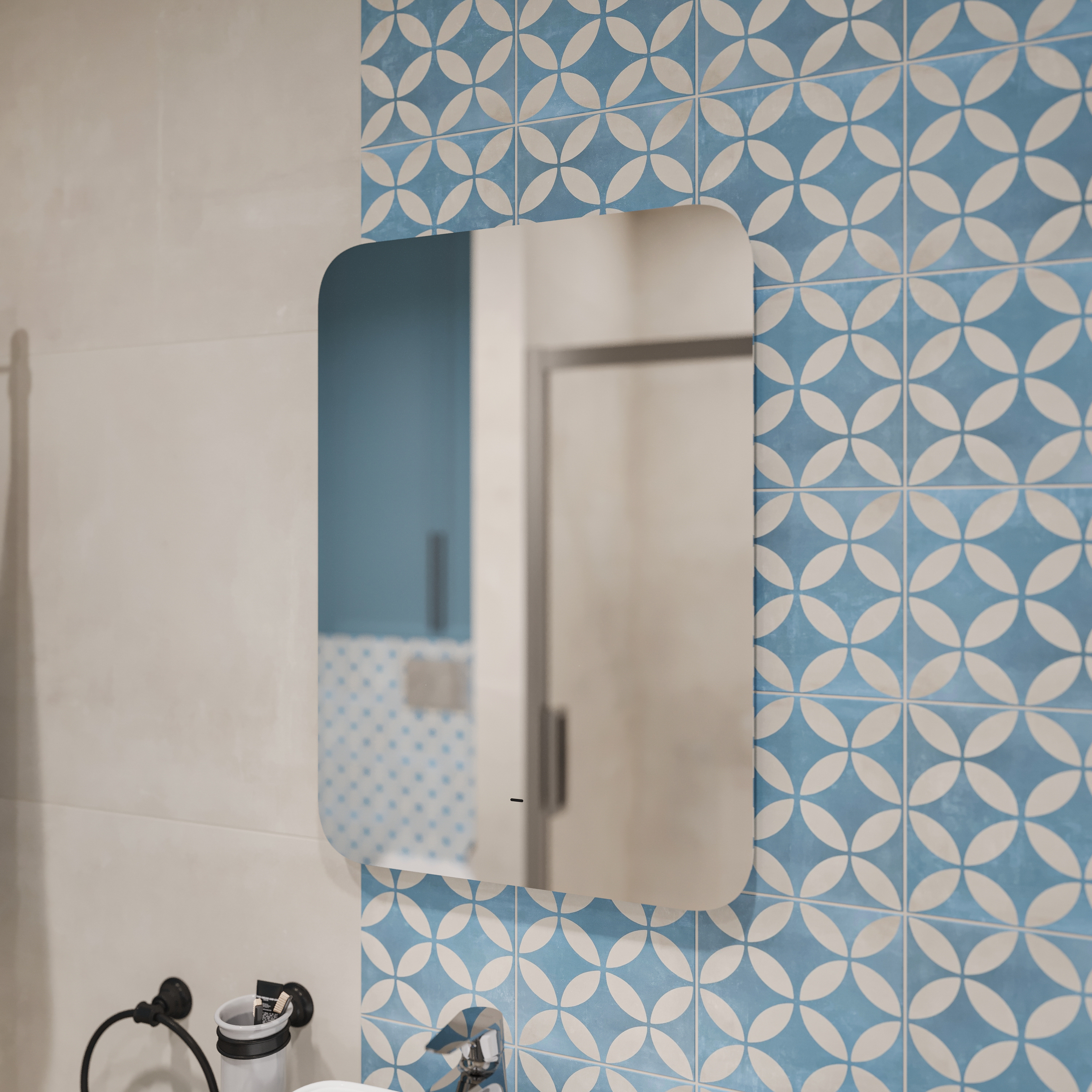 Зеркало DIWO Кострома 50 с подсветкой, прямоугольное, настенное, белое ЗЛП1718 - 1