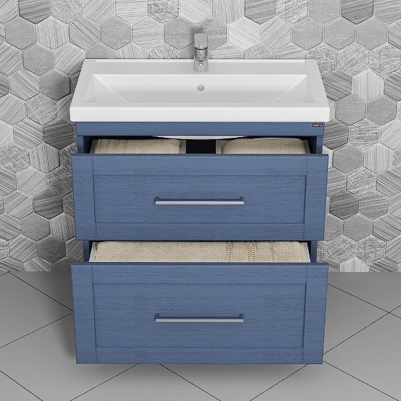 Тумба с раковиной напольная Санта Венера 80 синий - 1