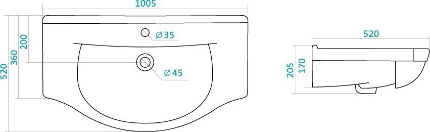 Тумба с раковиной Style Line Эко Стандарт №26 100 белая - 10