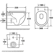 Унитаз Owl 1975 Eld Cirkel-H TOWLT190101 подвесной с сиденьем Микролифт - 1