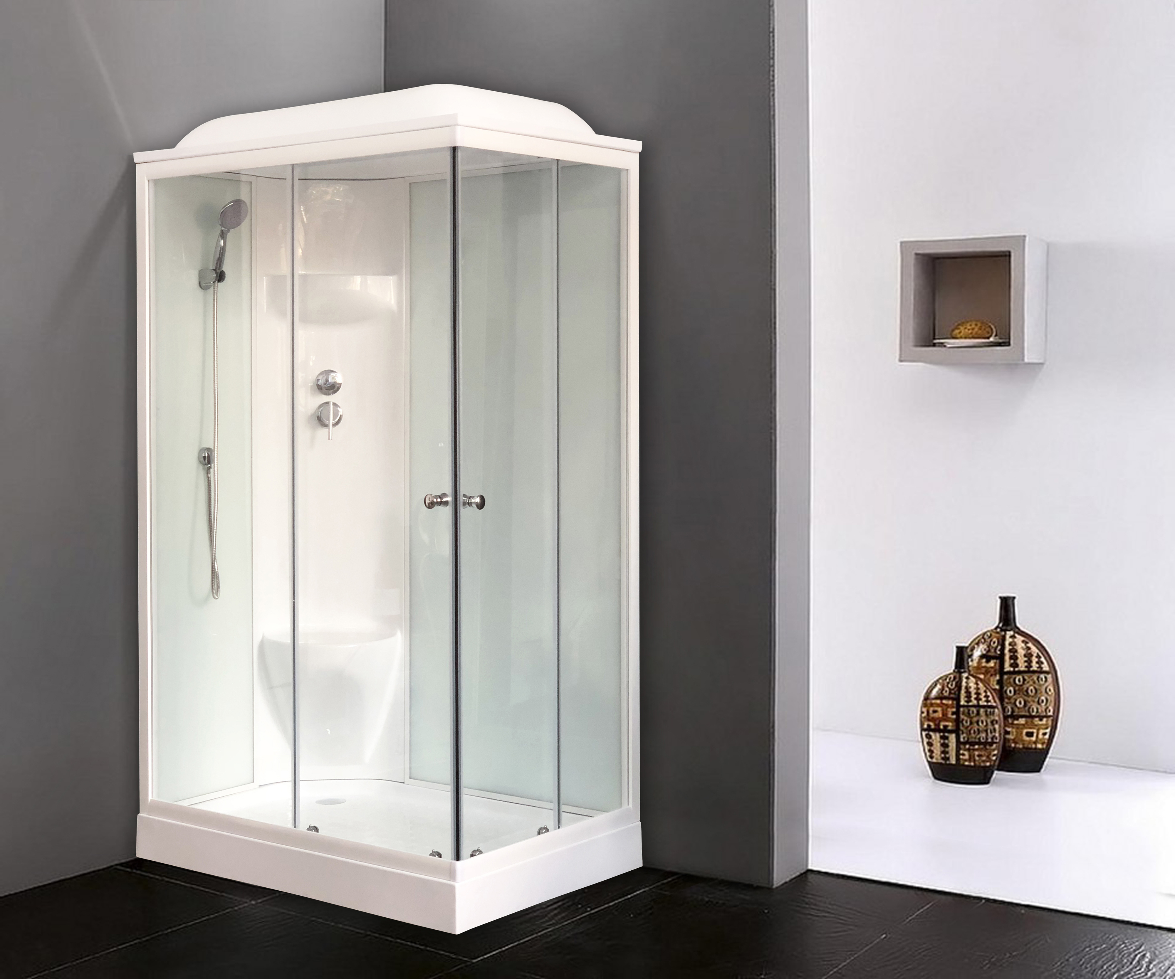 Душевая кабина Royal Bath HP 120х80 L профиль белый стекло прозрачное RB8120HP6-WT-L - 1