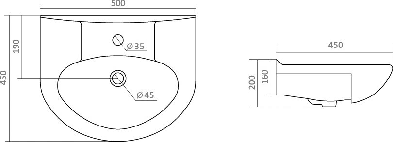 Мебельная раковина Бриклаер Santek Канны 50 2000135938559 - 3