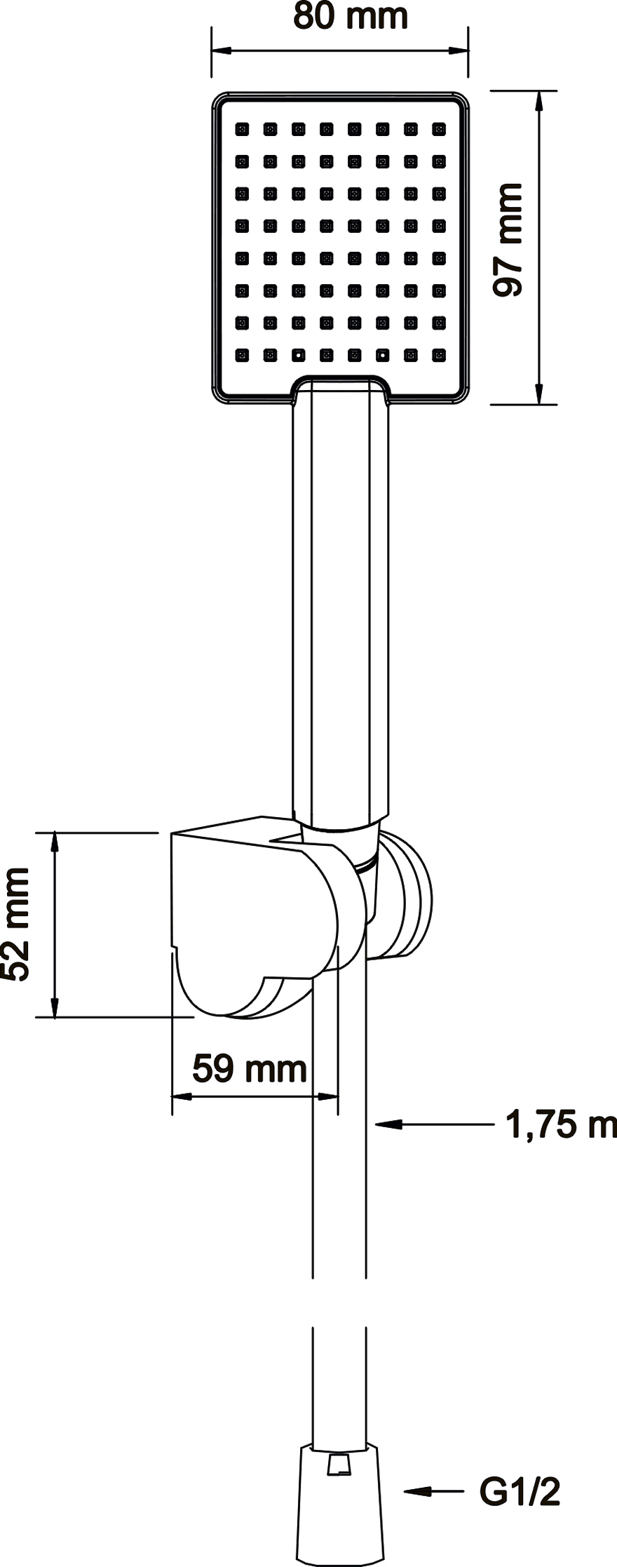 Душевой гарнитур Swedbe Hermes черный матовый  5136B - 5