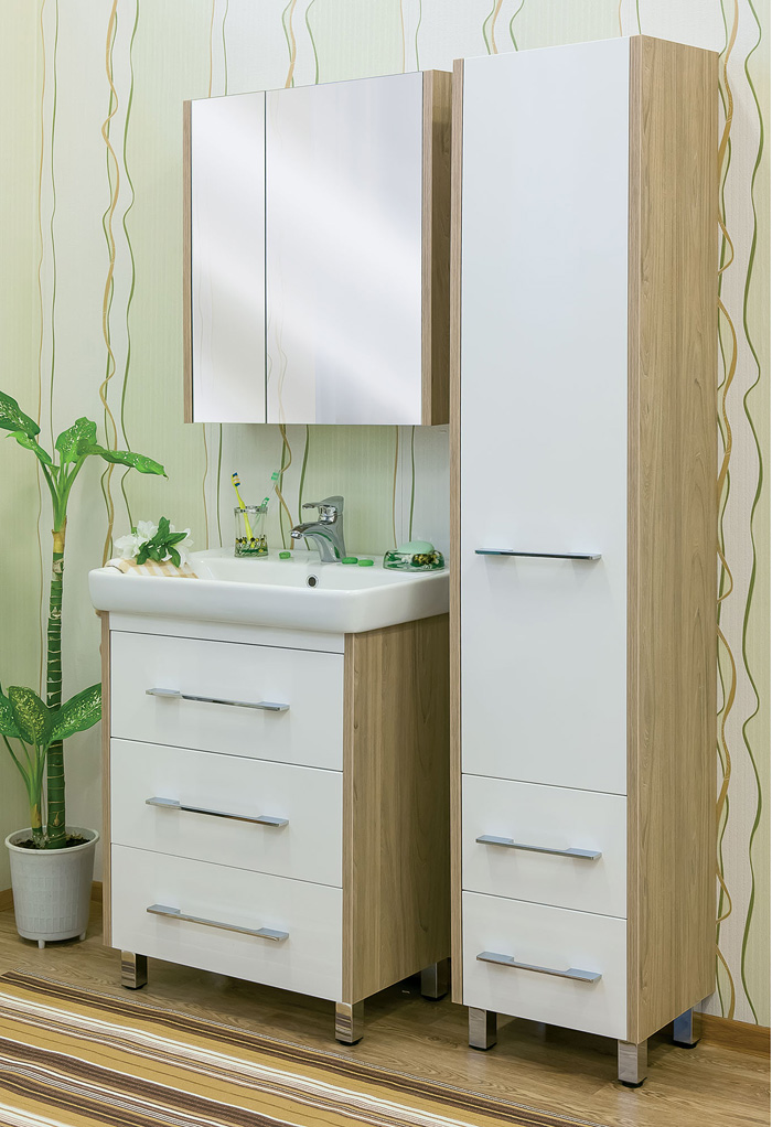 Шкаф-пенал Sanflor Ларго вяз швейцарский, белый R Н0000000029 - 1