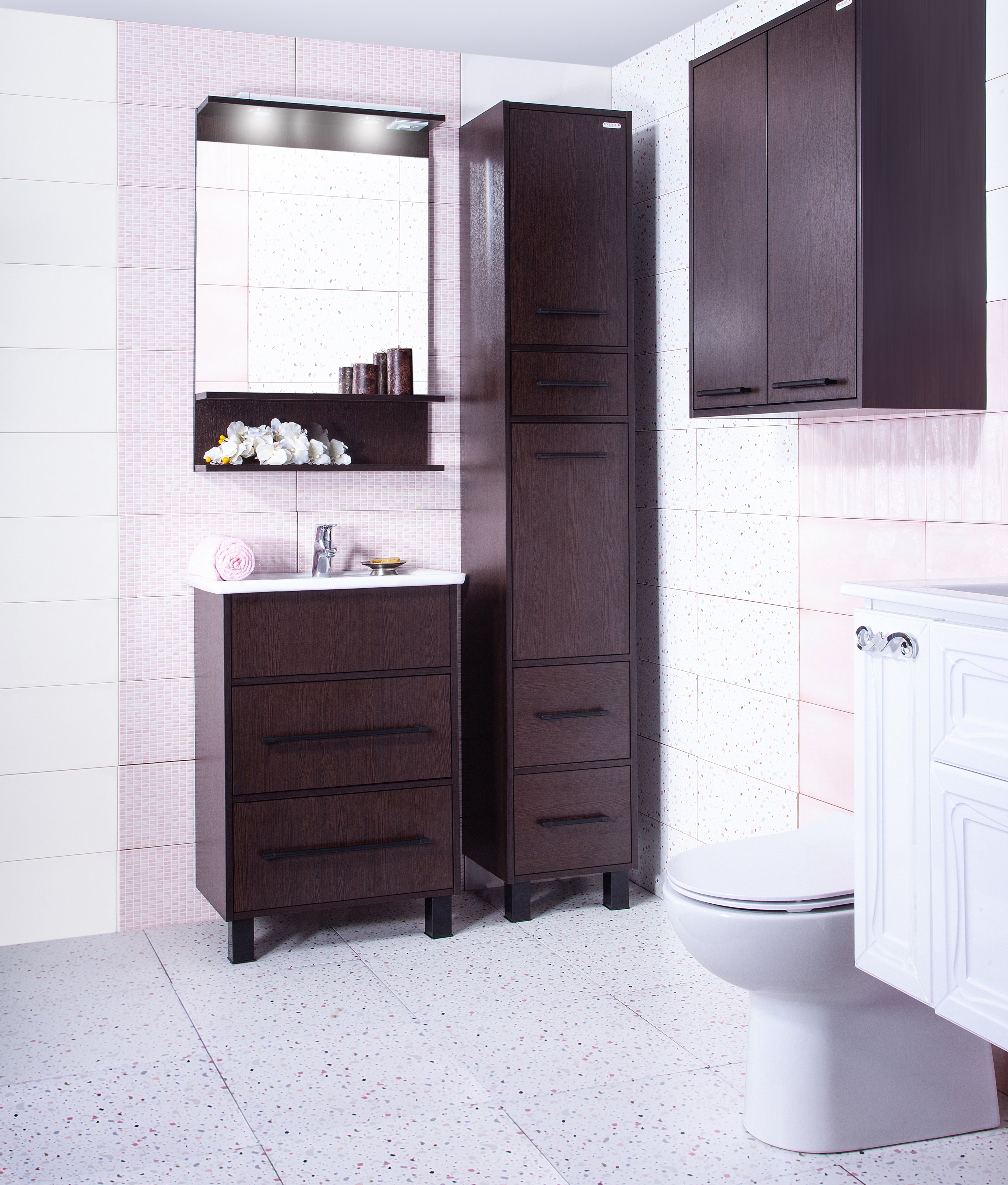 Тумба с раковиной Бриклаер Чили 60 венге С - 1