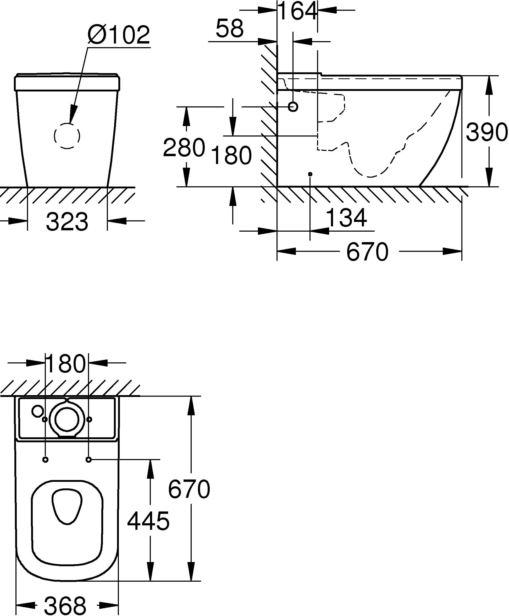 Чаша для унитаза-компакта Grohe Euro Ceramic 39338000 - 8