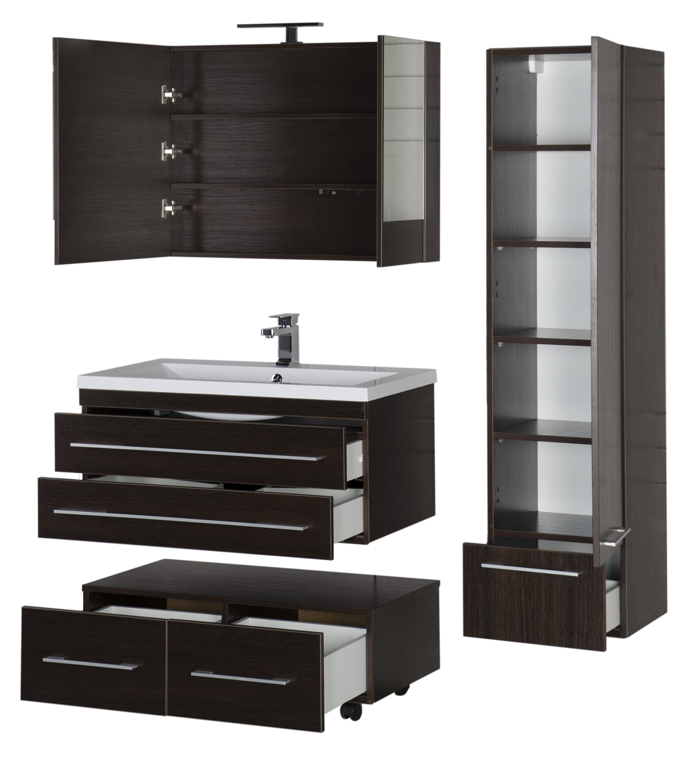 Зеркало-шкаф Aquanet Нота 90 камерино венге 159110 - 21