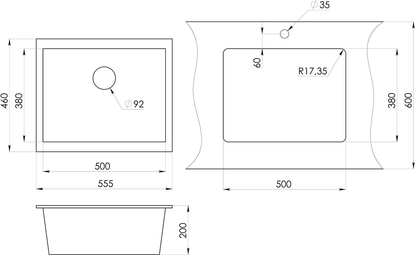 Мойка кухонная Granula GR-5551 песок - 1