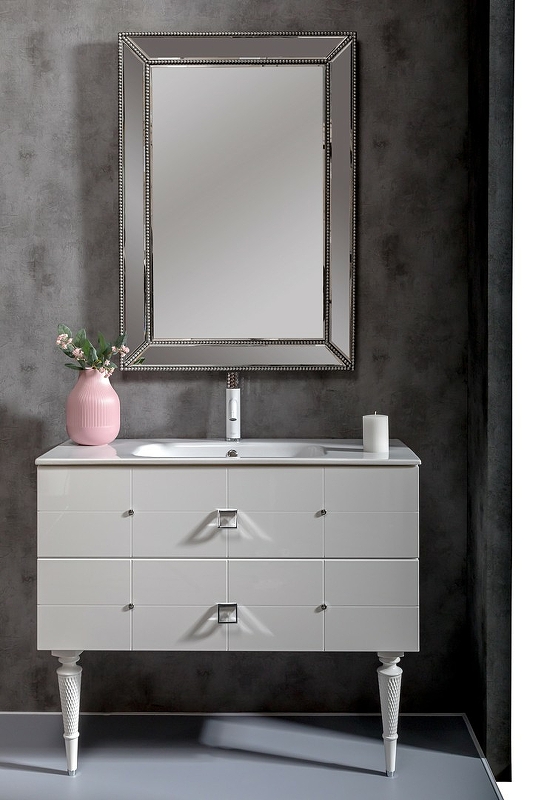 Тумба под раковину Armadi Art Vallessi Avangarde Piazza 80 белый - хром 841-080-WCR - 1