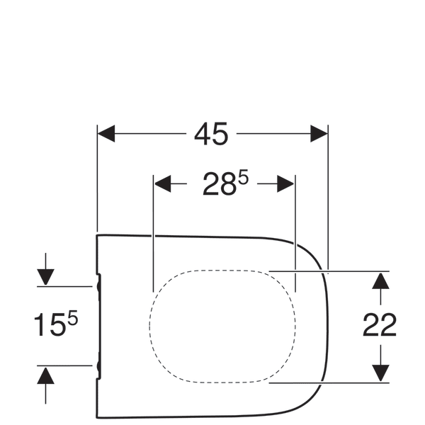 500.687.01.1 Geberit Smyle Square Сиденье для унитаза Slim, антибактериальное, с механизмом плавного закрывания SoftClose, с быстросъемным креплением - 3