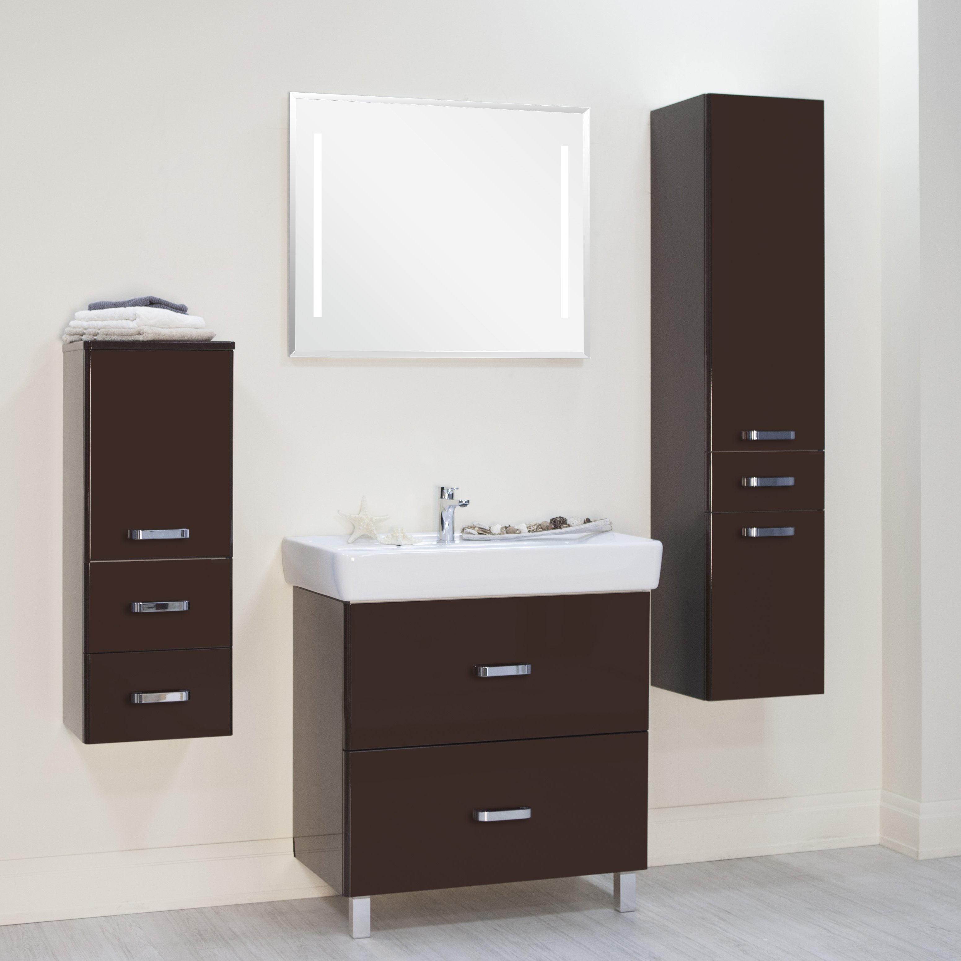 Шкаф-пенал Aquaton Америна 34 темно-коричневый 1A135203AM430 - 2