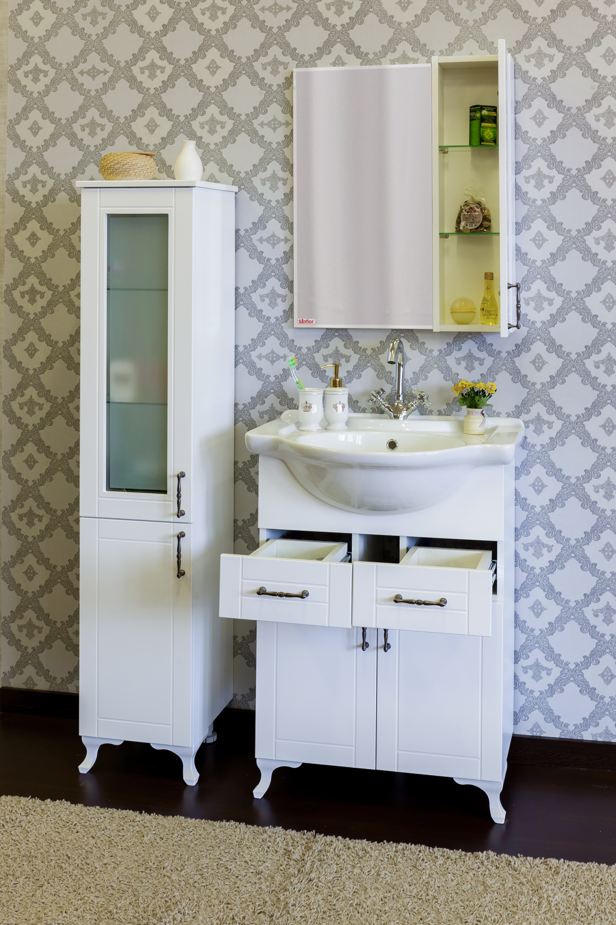 Зеркало-шкаф Sanflor Глория 65 R, белый С000005686 - 3