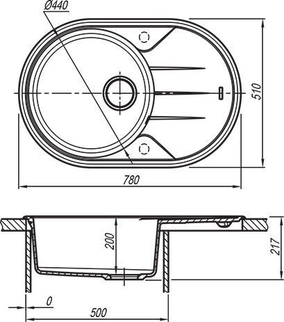 Мойка кухонная Florentina Лотос 780 коричневый 20.295.C0780.105 - 1