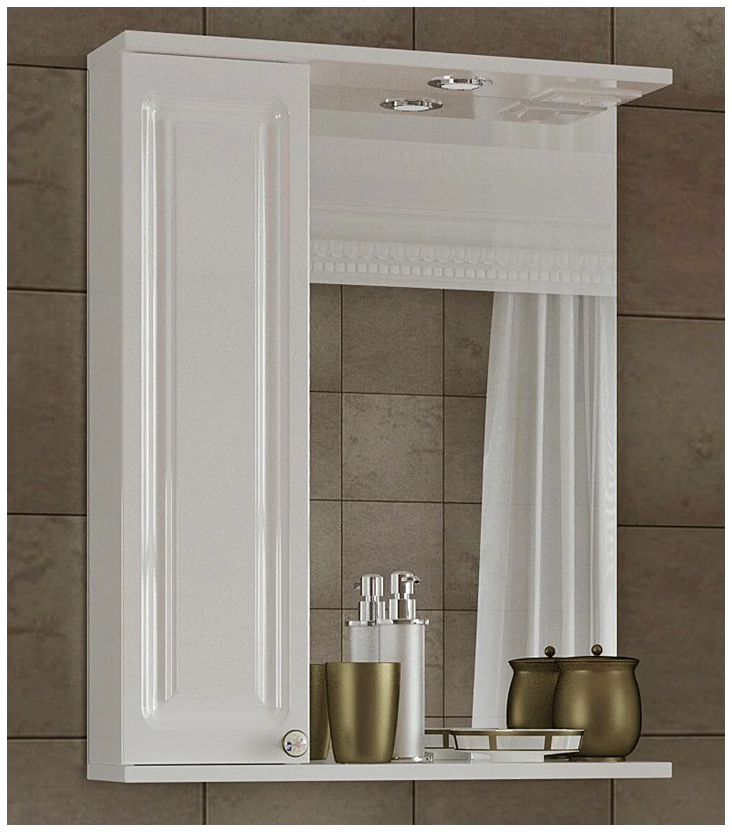 Шкаф-зеркало Francesca Империя 50 белый M-1000795 - 0