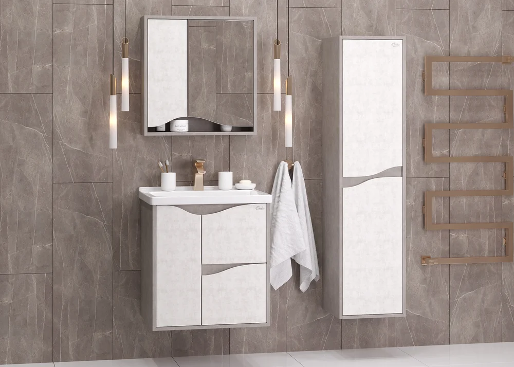 Шкаф-пенал Onika Брендон 35 камень светлый/бетон крем  403565 - 4