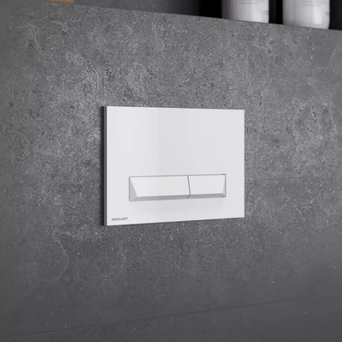 Кнопка смыва Excellent Aurro белая INEX.PL230.150.WH - 1