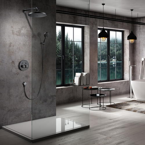 Душевой набор встраиваемый Black&White Universell черный матовый 7566GM - 3