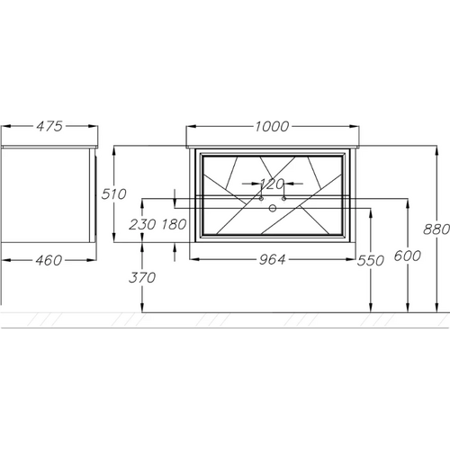 Тумба под раковину Opadiris Луиджи 100 белая матовая 00-00006177 - 2