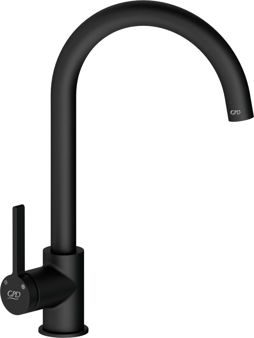 Смеситель для кухни GPD Gildo черный матовый MTE165-S - 0